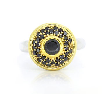 Sterling Silver Black Zircon Ring