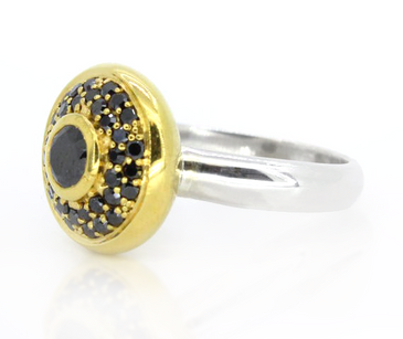 Sterling Silver Black Zircon Ring