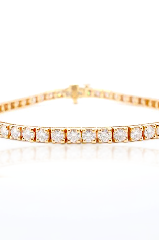 14kt YG Moissanite Tennis Bracelet