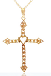 14kt YG Cubic Zirconia Cross Pendant