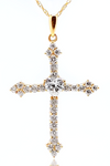 14kt YG Cubic Zirconia Cross Pendant