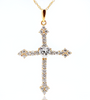 14kt YG Cubic Zirconia Cross Pendant