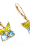 14kt YG Peridot and Blue Topaz Butterfly Dangles