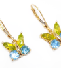 14kt YG Peridot and Blue Topaz Butterfly Dangles