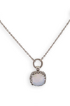 Sterling Silver White Agate Necklace