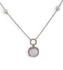 Sterling Silver White Agate Necklace