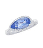 14kt WG Chatham Aqua Spinel Lab Diamond Ring