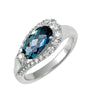 14kt WG Chatham Alexandrite Lab Diamond Ring