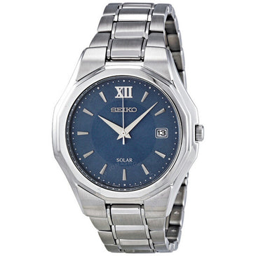 Solar blue dial stainless steel watch 