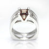 Sterling Silver Garnet V Ring