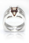 Sterling Silver Garnet V Ring