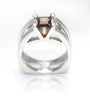 Sterling Silver Garnet V Ring