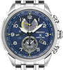 Stainless steel Prospex Solar Word Time Blue Dial Men's Watch