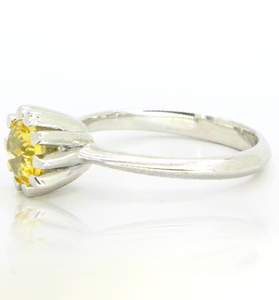 sterling silver tulip inspired ring with genuine citrine 