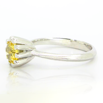 sterling silver tulip inspired ring with genuine citrine 