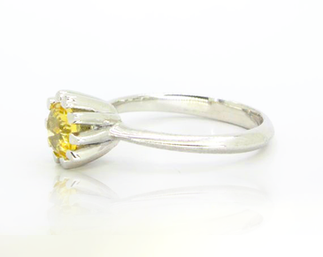 sterling silver tulip inspired ring with genuine citrine 