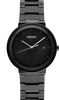 Seiko men's watch with dark dial, baton markers, three hands, date window at 6