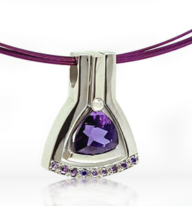 Amethyst statement pendent made with sterling silver