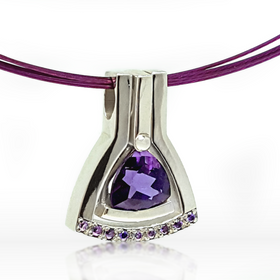 Amethyst statement pendent made with sterling silver