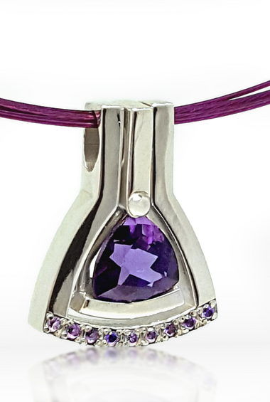 Amethyst statement pendent made with sterling silver