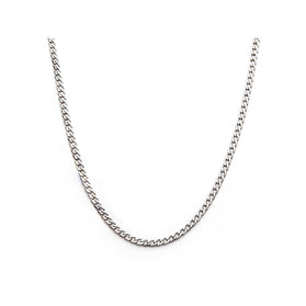 Silver curb chain necklace, classic link style, 6mm width
