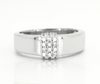 Sterling silver square pave ring with rectangular pavé center