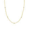 Gold-tone station chain necklace with small round pavé stations