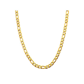 Gold-tone Figaro chain necklace, single strand shown on a plain background