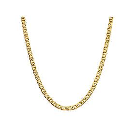 Gold-tone mariner link chain necklace with interlocking links