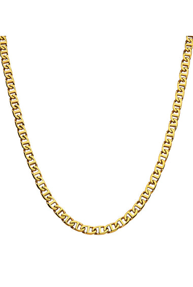 Gold-tone mariner link chain necklace with interlocking links