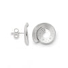 Sterling silver swirl stud earrings with diamond dust sparkles