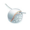 Sterling silver explore pendant with round brushed disc and rose-gold geometric globe