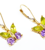 14kt YG Peridot and Amethyst Butterfly Dangles