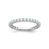 Sterling silver stackable opal ring with oval opal segments along the band