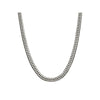 Stainless steel curb chain necklace, silver-tone 8mm dome links