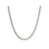 Silver mariner link stainless steel chain necklace, front U-shape
