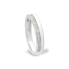 Sterling silver ring with white enamel and CZ pavé band