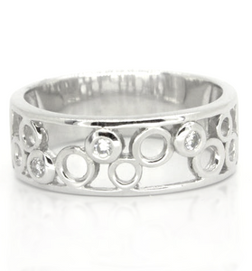 Sterling Silver bubble ring with white topz
