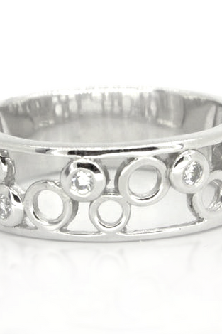 Sterling Silver bubble ring with white topz