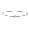 Sterling silver cuff bracelet with a single round cluster centerpiece