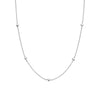 Sterling silver station chain necklace with small round stations and lobster clasp