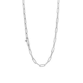 Sterling silver paperclip chain necklace with linked oval segments