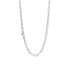 Sterling silver paperclip chain necklace with linked oval segments