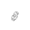 Sterling silver paperclip chain ring with interlocking links, slim profile