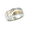 Sterling silver matte geometric ring with rectangular cutout band