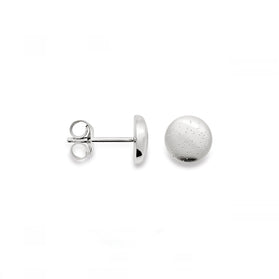 Sterling silver textured ball stud earrings with round sphere face