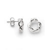 Sterling silver polished twisted stud earrings, round twist front