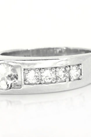Unique round white topaz encased in high quality sterling silver