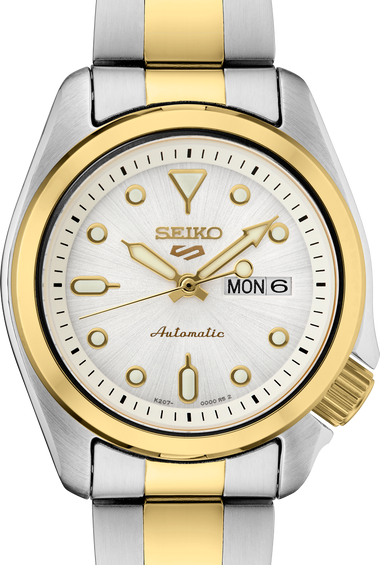 Seiko women’s watch, two-tone gold and silver bracelet, white round dial