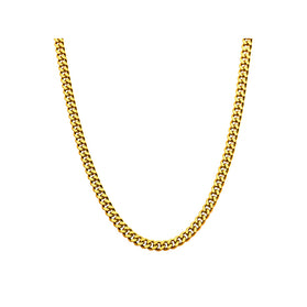 Gold diamond-cut curb chain necklace, 8mm links